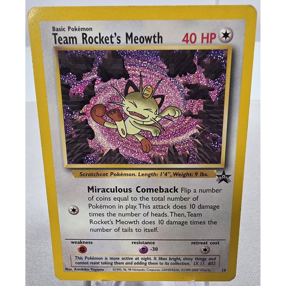 Pokemon Team Rocket's Meowth 18/53 Wotc Promo NM